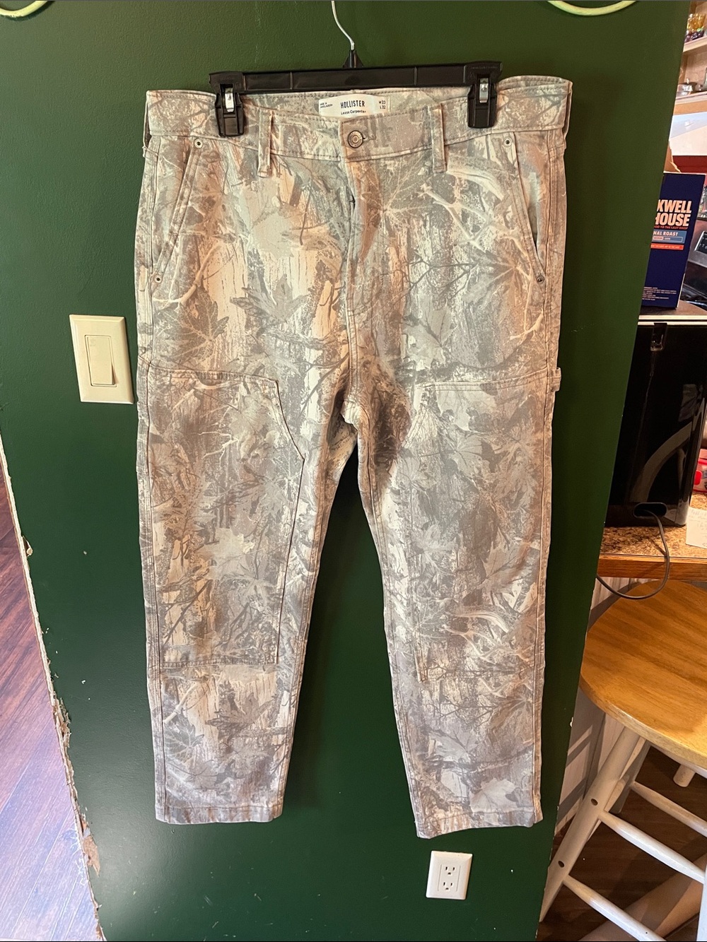 Hollister Men’s Double Knee Carpenter Camo Pants Size 33x30 Please See Photos